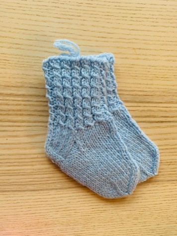 Bērnu vilnas zeķītes (gaiši zilas, 10cm) #003